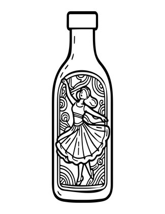 Deco Dancer Bottle - Free printable coloring page