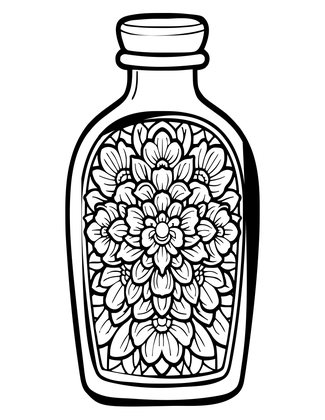 Cameo Glass Bottle - Free printable coloring page
