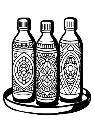Perfume Tray Set - Free printable coloring page