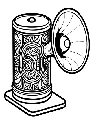 Edison Cylinder Phonograph - Free printable coloring page