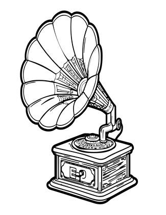 Phonograph Advertisement - Free printable coloring page