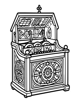 Church Phonograph - Free printable coloring page
