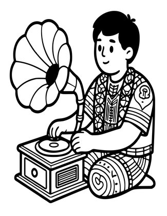 Field Recording - Free printable coloring page