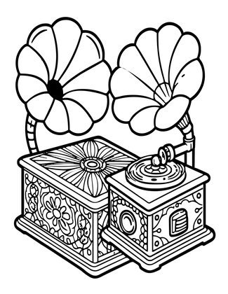 Music Box Comparison - Free printable coloring page