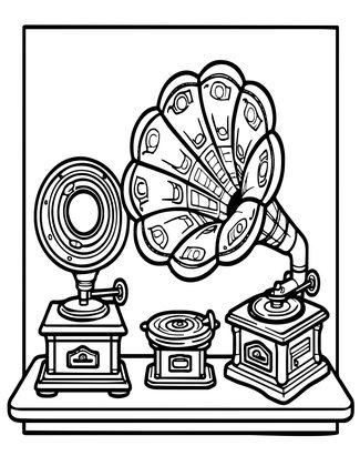 Phonograph Museum - Free printable coloring page