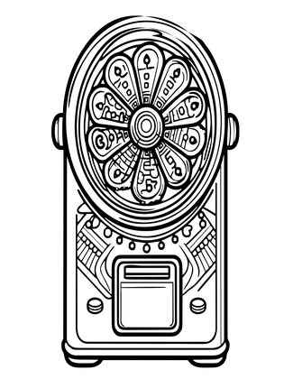 Coin-Operated Phonograph - Free printable coloring page