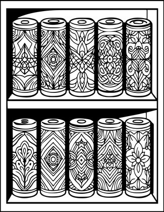Cylinder Library - Free printable coloring page
