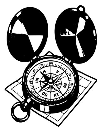 Brass Compass - Free printable coloring page