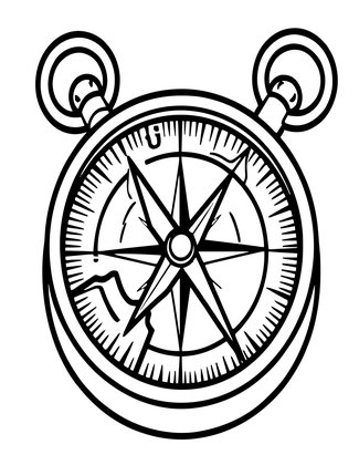 Broken Compass - Free printable coloring page