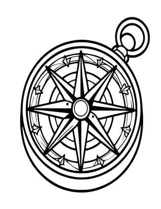 Compass Rose - Free printable coloring page