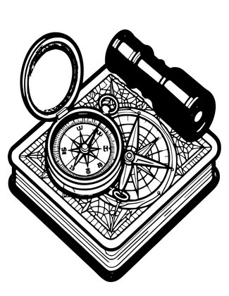 Compass and Telescope - Free printable coloring page