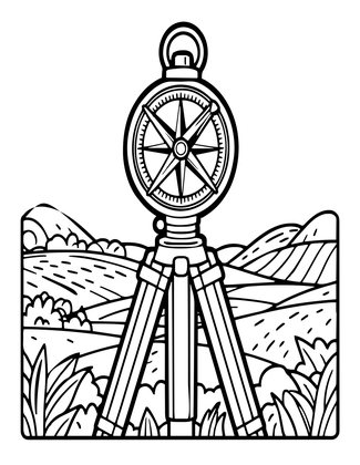 Surveyor's Compass - Free printable coloring page