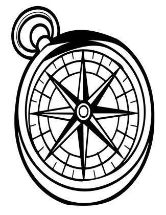 Explorer's Compass - Free printable coloring page