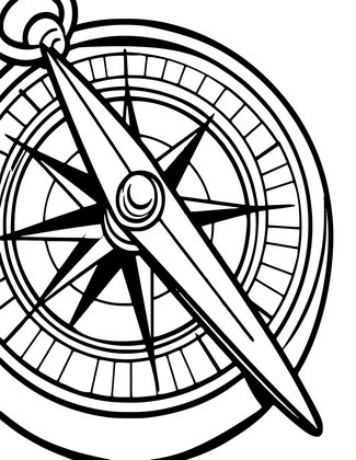 Compass Needle - Free printable coloring page