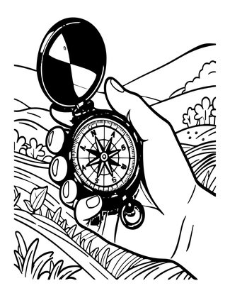 Compass in Hand - Free printable coloring page
