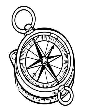Military Compass - Free printable coloring page
