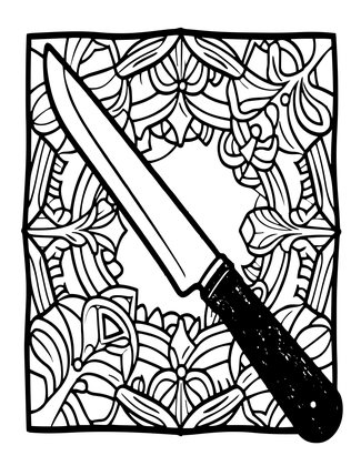 Whittling Knife - Free printable coloring page