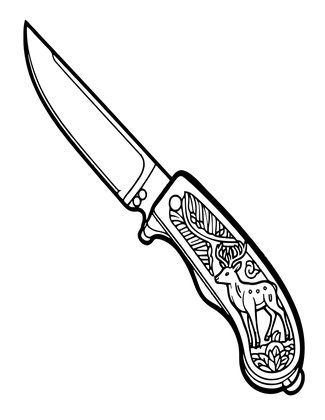 Carved Antler - Free printable coloring page