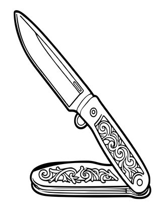 Engraved Blade - Free printable coloring page