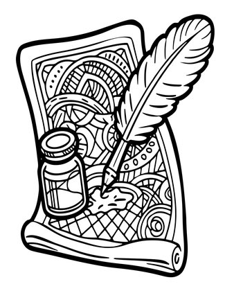 Quill and Sand - Free printable coloring page
