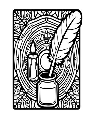 Quill and Candle - Free printable coloring page