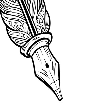Quill Nib Close-Up - Free printable coloring page