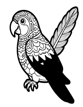 Parrot Quill - Free printable coloring page