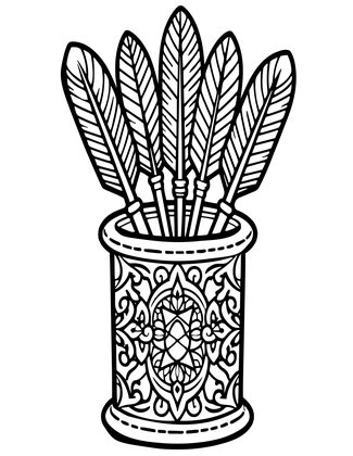 Quill Stand - Free printable coloring page