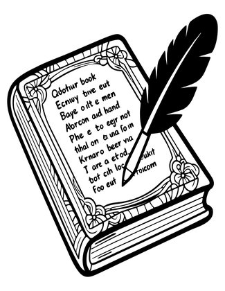 Quill and Poems - Free printable coloring page