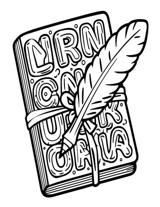 Quill and Letter - Free printable coloring page