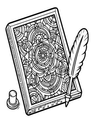 Quill and Sealing Wax - Free printable coloring page