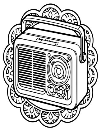 RCA Victor Radio - Free printable coloring page