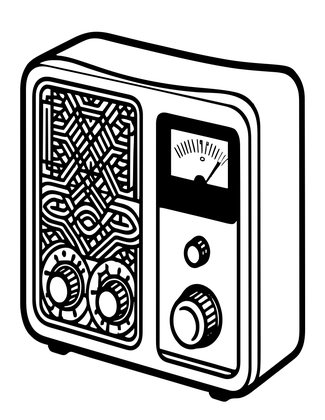 Ham Radio Transmitter - Free printable coloring page