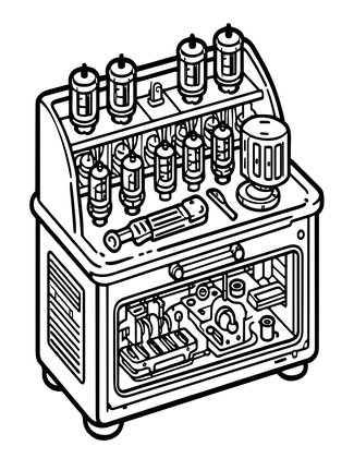 Radio Repair Shop - Free printable coloring page