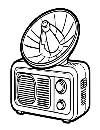 1960s Space Age Radio - Free printable coloring page