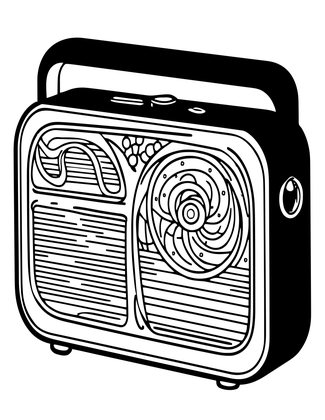 Philco Radio - Free printable coloring page