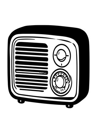 Bakelite Table Radio - Free printable coloring page