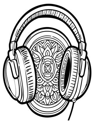 Radio Headphones - Free printable coloring page