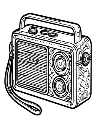 Portable Transistor Radio - Free printable coloring page