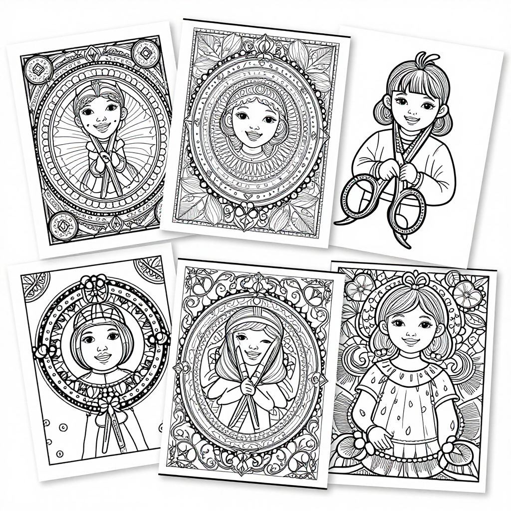 Vintage Scissors coloring pages collection - 30 free printable pages