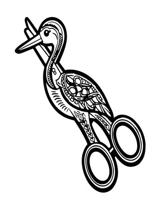 Embroidery Scissors - Free printable coloring page