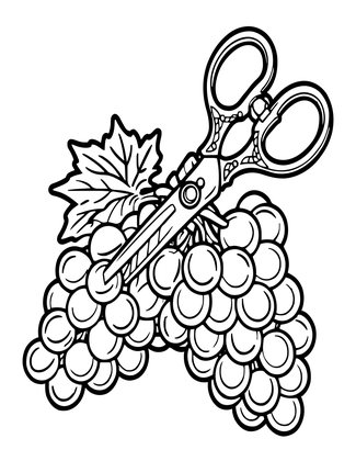 Grape Scissors - Free printable coloring page