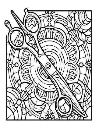 Hairdressing Scissors - Free printable coloring page