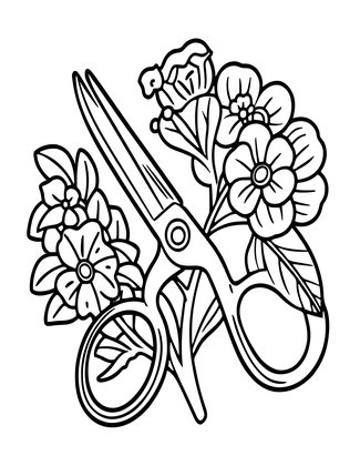 Garden Scissors - Free printable coloring page