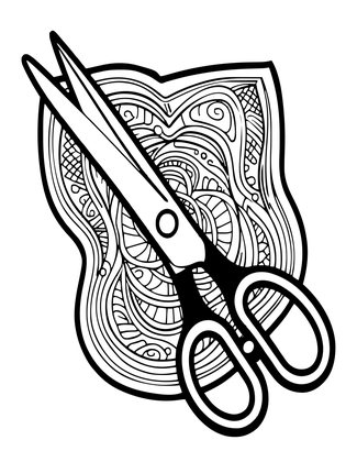 Tailor's Shears - Free printable coloring page