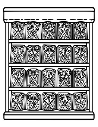 Scissors Shop - Free printable coloring page