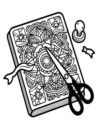 Scissors and Wax - Free printable coloring page