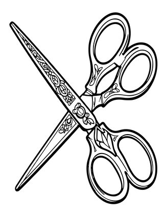 Silver Scissors - Free printable coloring page