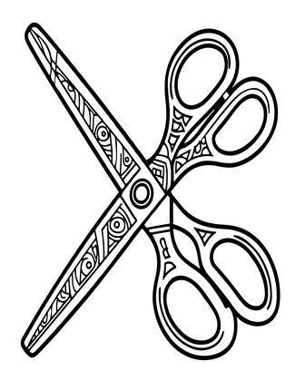 Decorative Scissors - Free printable coloring page