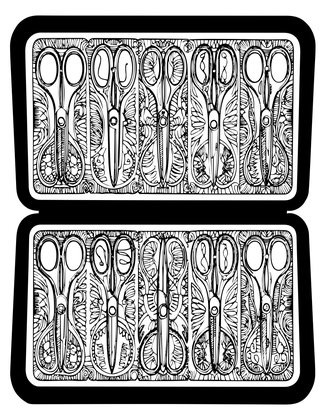 Scissors in Case - Free printable coloring page